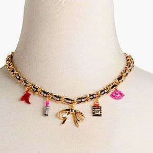 Betsey Johnson Going All Out Charm Necklace New